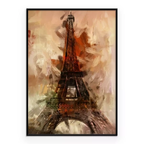 Poster  La tour Eiffel vue d'en bas dans une photo artistique