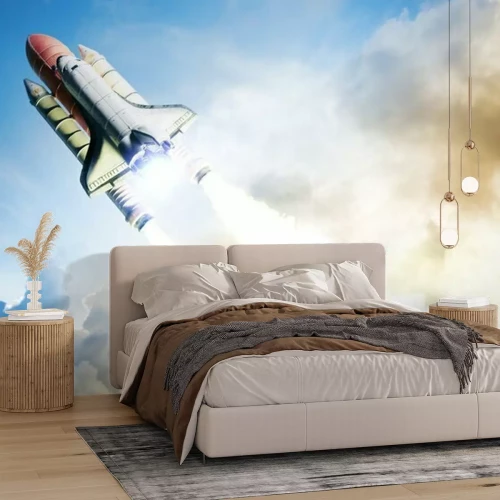 Papier peint  Fusée en vol dans l'espace