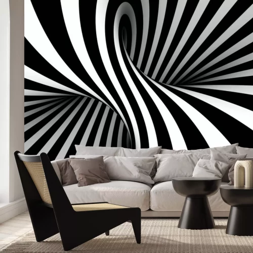 Papier peint  Noir et blanc abstrait