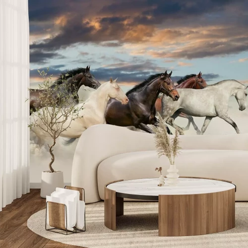 Papier peint  Chevaux majestueux au galop