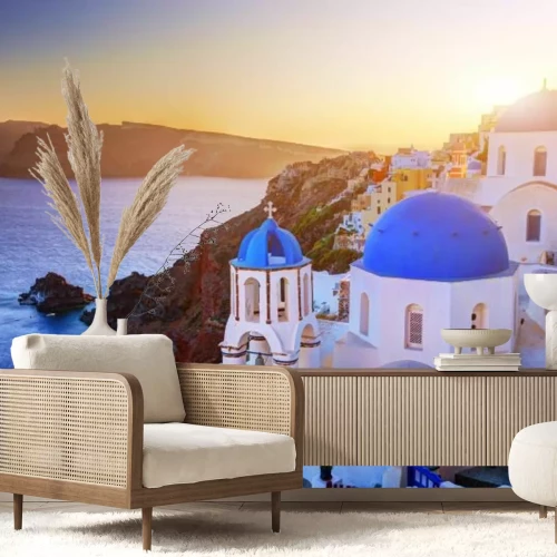 Papier peint  Grèce au coucher du soleil paysage pittoresque