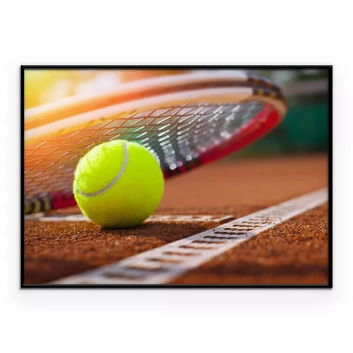 Poster  .Tennis balle sur un court de tennis