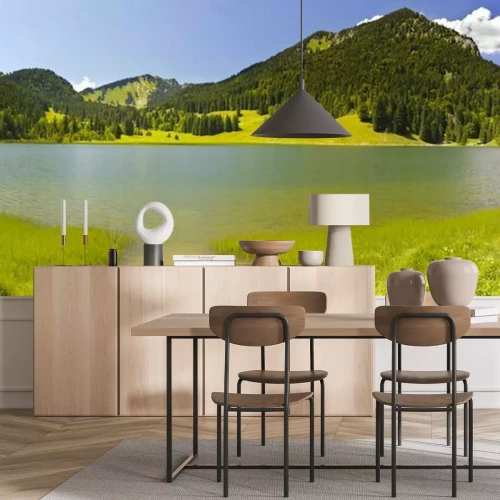 Papier peint  Panorama de montagnes vertes