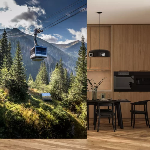 Papier peint  Remontée mécanique dans les montagnes