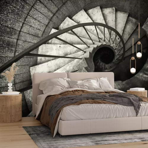 Papier peint  Escalier colimaçon en béton