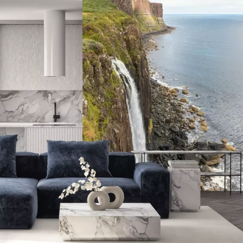 Papier peint  Chute d'eau et océan