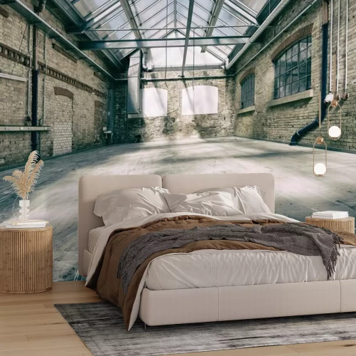 Papier peint  Entrepôt industriel effet de profondeur