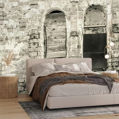 Papier peint  Mur ancien et fenêtres