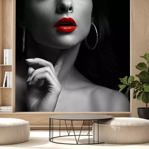 Papier peint  Lèvres rouges d'une femme