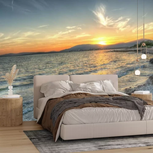 Papier peint  Panorama de la mer et du coucher de soleil