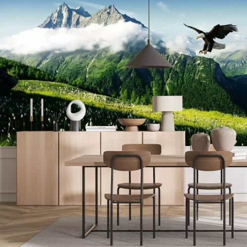 Papier peint  Paysage montagneux avec un aigle
