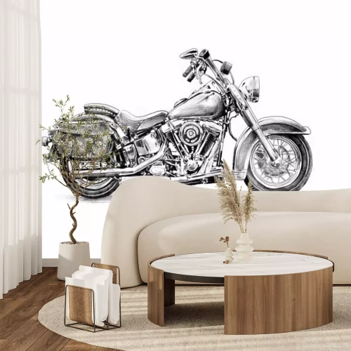 Papier peint  Motocycle llustration dessin art isolé