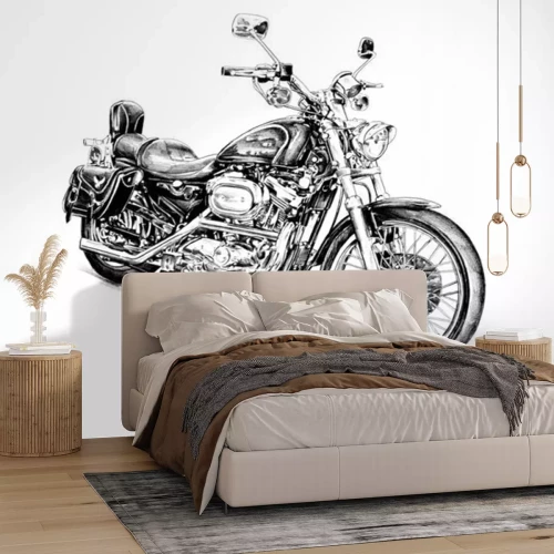 Papier peint  Motocycle llustration dessin art isolé