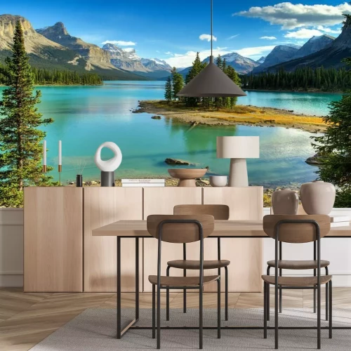 Papier peint  Esprit Isalnd dans le lac Maligne