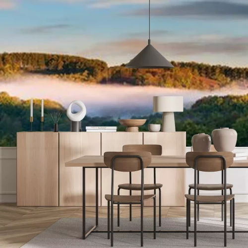 Papier peint  Panorama de la nature dans le brouillard