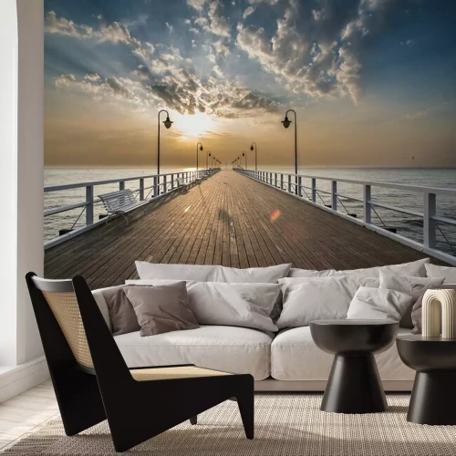 Papier peint  Jetée en bois vide