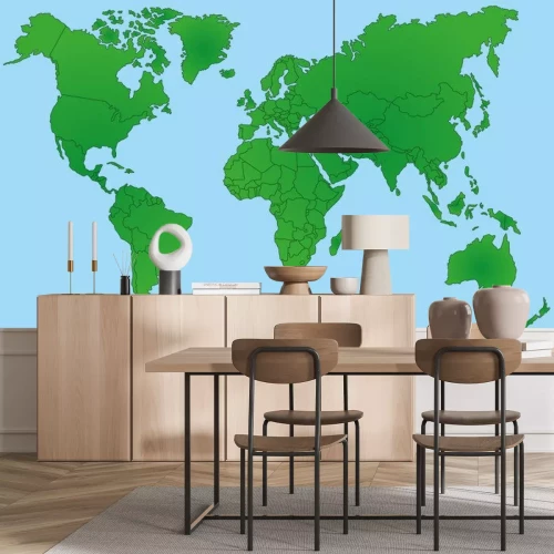 Sticker  Weltkarte dans Grün