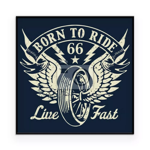 Poster  Une roue ailée avec des inscriptions vintage