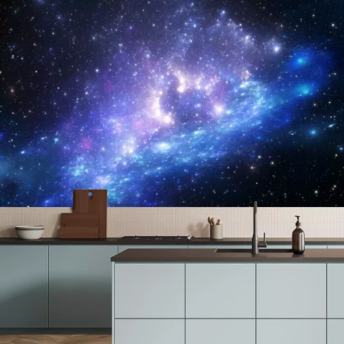 Papier peint  Galaxie bleue et étoiles