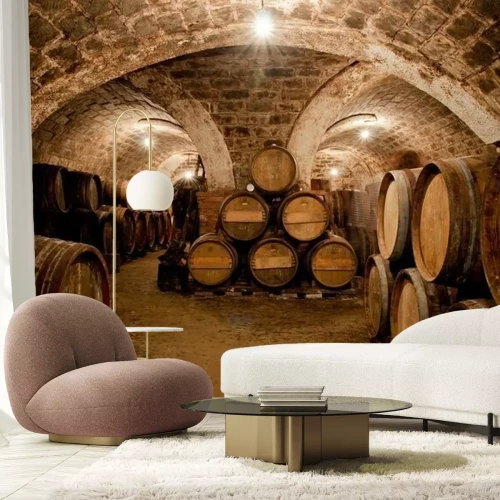 Papier peint  Barils dans une cave à vin hongrois