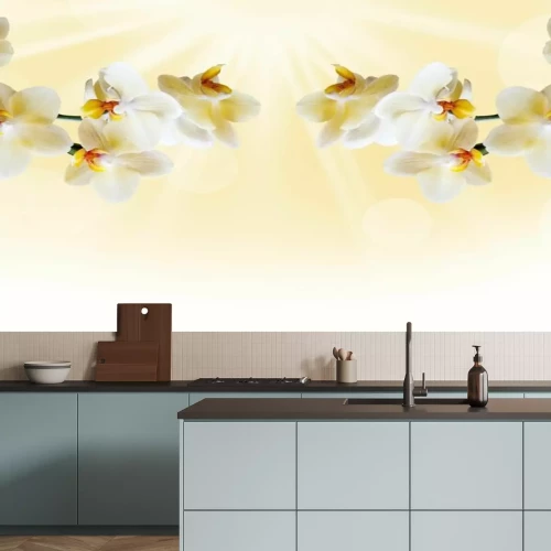 Papier peint  Branches suspendues d'une orchidée jaune
