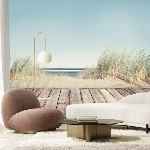 Papier peint  Terrasse en bois sur la plage