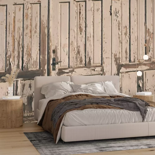 Papier peint  Porte vieillie shabby chic