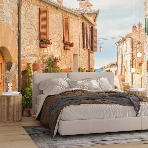 Papier peint  Rue déserte en Toscane sous le soleil