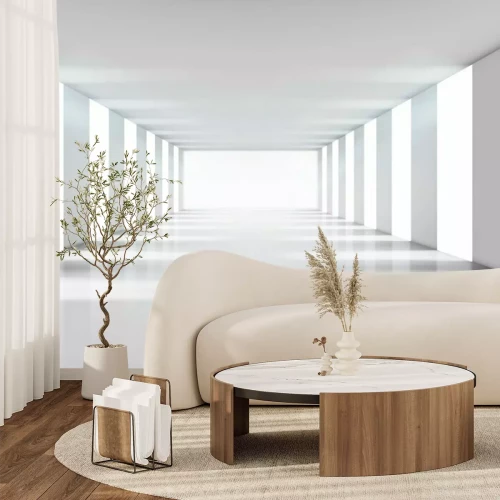 Papier peint  Simple tunnel blanc avec des colonnes