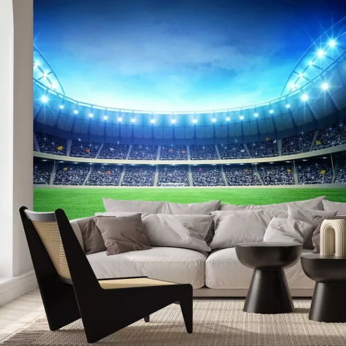 Papier peint  Terrain de foot éclairé