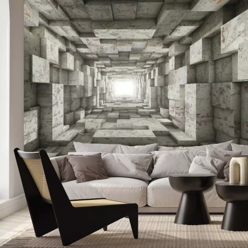 Papier peint  Tunnel géométrique en béton