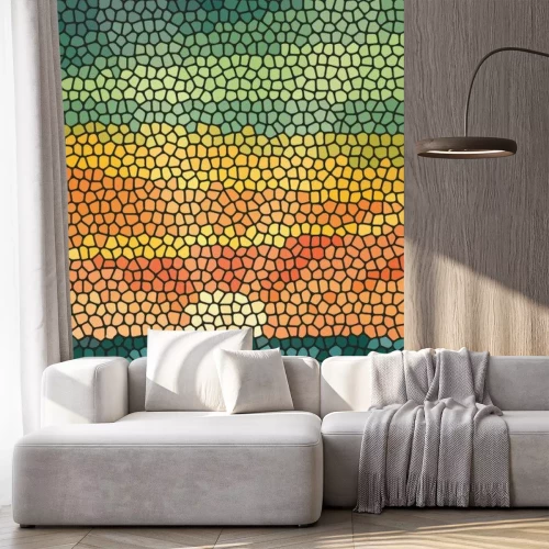 Sticker  Mosaïque avec lever de soleil sur la mer