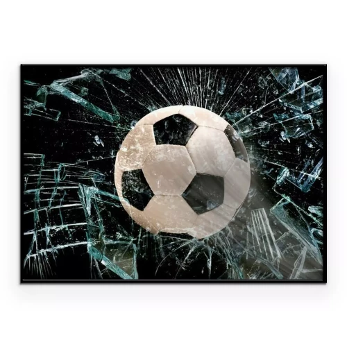 Poster  Graphique représentant un ballon de football et des éclats de verre