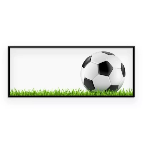 Poster  Graphismes d'un ballon de football sur l'herbe en style 3D
