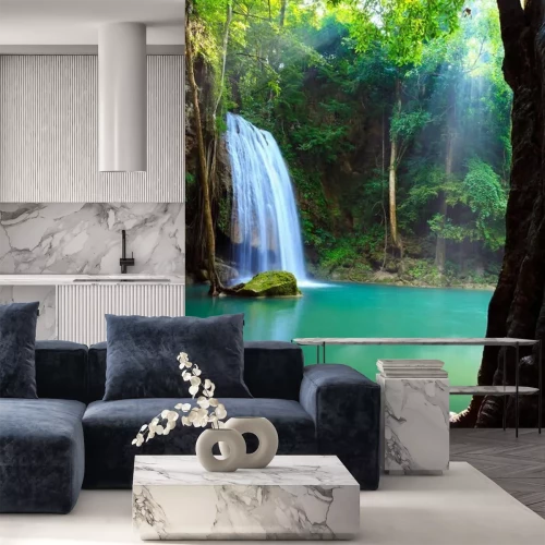 Papier peint  Cascade dans la jungle 3D
