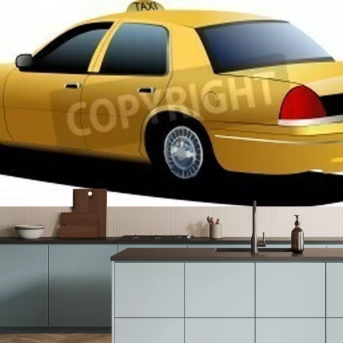 Papier peint  Taxi jaune abstrait