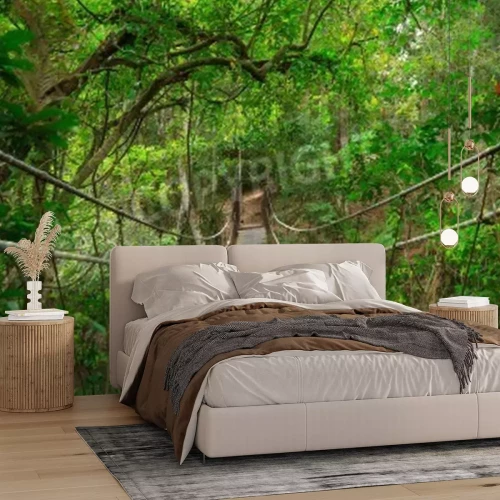 Papier peint  Pont forêt tropicale