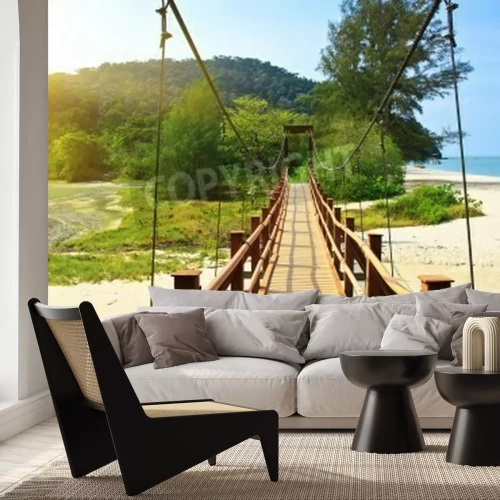 Papier peint  Pont sur une plage tropicale