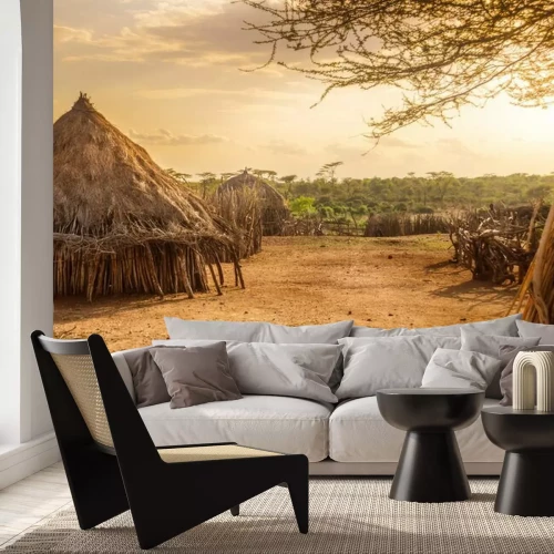 Papier peint  Cabanes en Afrique