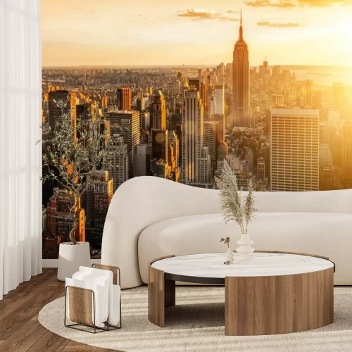 Papier peint  Coucher du soleil à New York paysage urbain