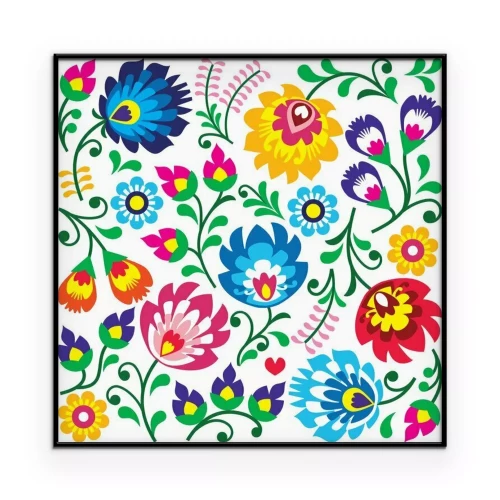 Poster  Graphismes floraux de style folklorique