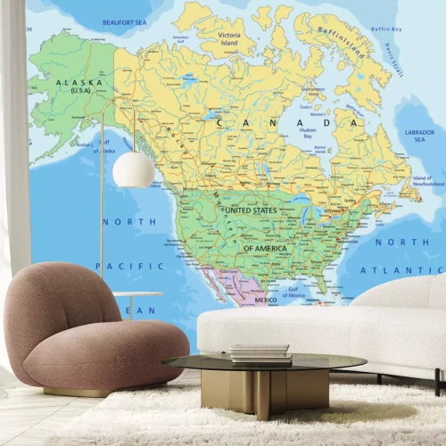 Papier peint  Amérique du Nord sur la carte