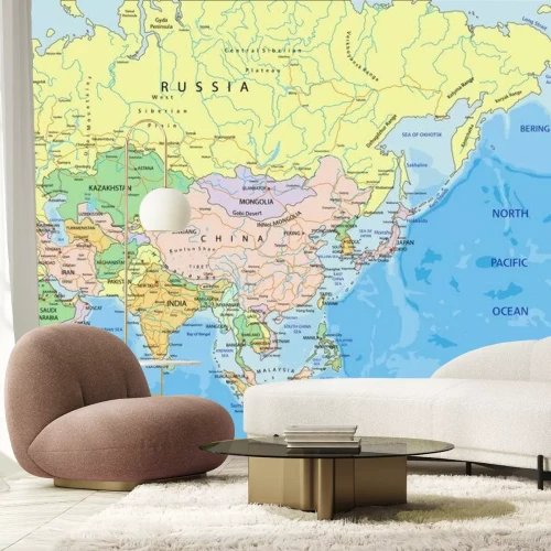 Sticker  Carte politique de l'Asie