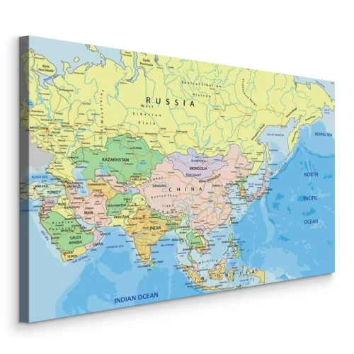 Tableau  Carte politique de l'Asie