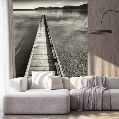 Papier peint  Passerelle étroite noir et blanc