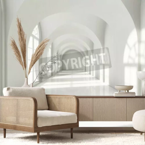 Papier peint  Tunnel 3d blanc