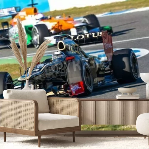 Papier peint  Voitures de course sur la piste