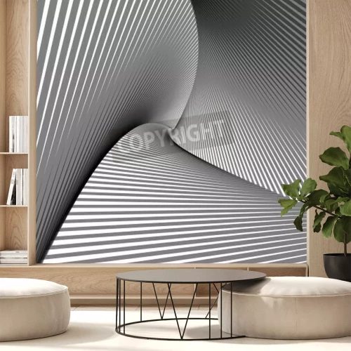 Papier peint  Tunnel avec des bandes grises