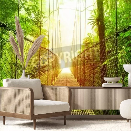 Papier peint  Le pont suspendu au-dessus de la forêt vierge