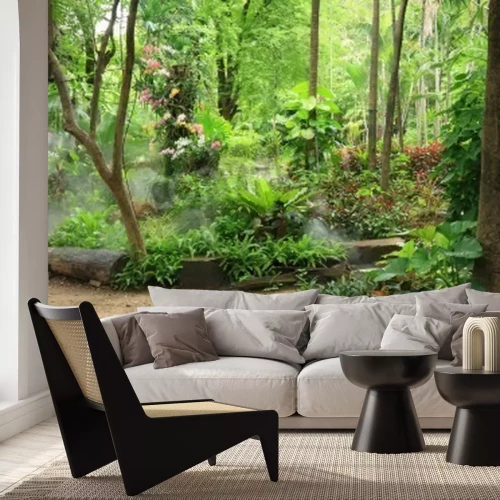 Papier peint  Tropiques et fleurs